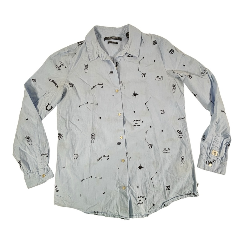 Light Blue Scotch and Soda Embroidered Shirt Size XS